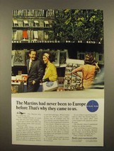 1965 Pan Am Airlines Ad - Martins Never Been in Europe - £14.82 GBP