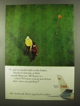 1966 TWA Airline Ad - Landed Right On The Button - £14.78 GBP