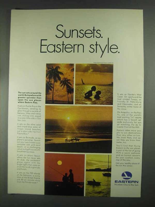 1967 Eastern Airlines Ad - Sunsets - £14.50 GBP