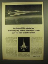 1965 Boeing SST Jet Ad - SST is Logical Evolutionary - $18.49