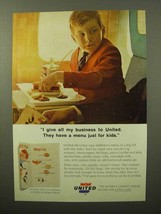 1964 United Airlines Ad - Have A Menu Just for Kids - £14.58 GBP
