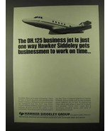 1968 Hawker Siddeley DH.125 Business Jet Ad - On Time - £14.52 GBP