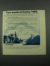 1969 Alitalia Airlines Ad - Two Weeks At Home $499 - £14.56 GBP