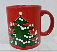 Waechtersbach W Germany Mug Red Christmas Tree w Candles 3 3/4" Tall - $22.28