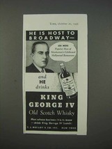 1935 King George IV Scotch Ad - Joe Moss - £14.48 GBP