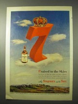 1950 Seagram&#39;s 7 Crown Whiskey Ad - Praised to Skies - $18.49