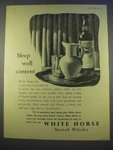 1955 White Horse Scotch Ad - Sleep Well Content - £14.62 GBP