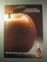 1985 DeKuyper Apple Barrel Schnapps Ad - Crisp, Juicy - $18.49