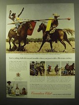 1964 Canadian Club Whisky Ad - Joust Mexican Cowboy - £14.44 GBP