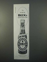 1966 Beck&#39;s Beer Ad - Try The Light, Dry German Beer - £14.78 GBP