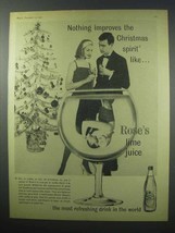 1960 Rose's Lime Juice Ad - Improves Christmas Spirit - $18.49