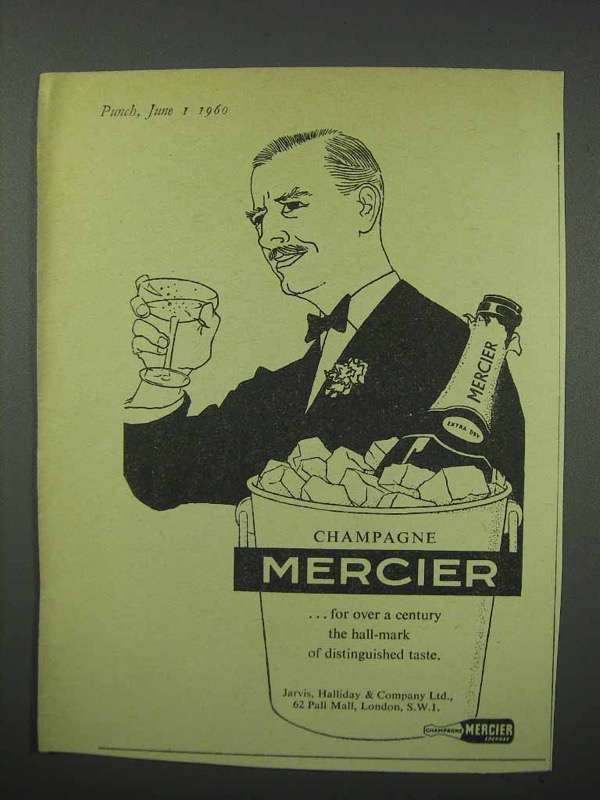 Primary image for 1960 Mercier Champagne Ad - Distinguished Taste