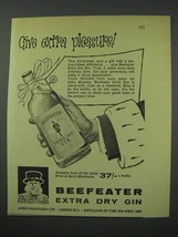 1960 Beefeater Gin Ad - Give Extra Pleasure - $18.49