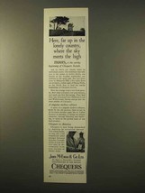 1963 Chequers Scotch Ad - Far Up in The Lonely Country - $18.49