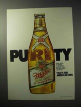 1986 Miller High Life Beer Ad - Purity - £14.54 GBP