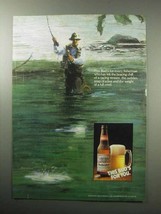 1987 Budweiser Beer Ad - Fisherman Face Bracing Chill - $18.49