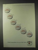 1992 Jim Beam Bourbon Ad - It&#39;s One of the Basics - £14.55 GBP