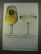 1966 Lowenbrau Beer Ad - Run Out Order Champagne - £13.91 GBP