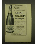 1899 Great Western Extra Dry Champagne Ad - American - £14.72 GBP