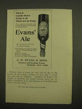1899 Evans&#39; Ale Ad - Turn it Upside Down Drink It All - $18.49