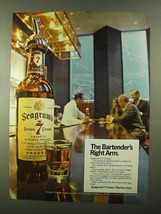 1968 Seagram&#39;s 7 Crown Whiskey Ad - Bartender&#39;s Arm - £14.60 GBP