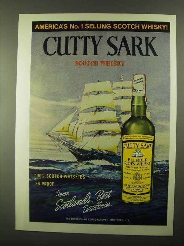 1968 Cutty Sark Scotch Ad - America's No. 1 Selling - $18.49