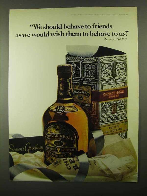 1968 Chivas Regal Scotch Ad - Behave To Friends - $18.49