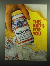 1989 Budweiser Beer Ad - £14.78 GBP