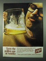 1969 Schlitz Beer Ad - Taste The Golden Age of Schlitz - $18.49