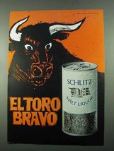 1969 Schlitz Malt Liquor Ad - El Toro Bravo - £14.54 GBP