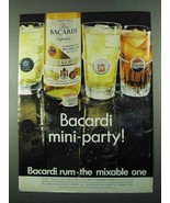 1969 Bacardi Rum Ad - Mini-Party - 7up Pepsi Club Soda - £14.76 GBP