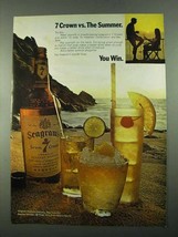 1969 Seagram&#39;s 7 Crown Whiskey Ad - Vs. The Summer - £14.60 GBP