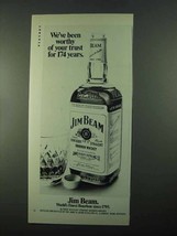 1969 Jim Beam Bourbon Ad - We&#39;ve Been Worthy of Trust - £14.48 GBP