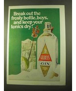 1970 Gilbey&#39;s Gin Ad - Break Out Frosty Bottle, Boys! - £14.72 GBP