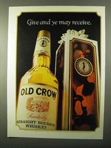1971 Old Crow Bourbon Ad - Give and Ye May Receive - £14.49 GBP