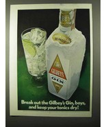 1971 Gilbey&#39;s Gin Ad - Break Out, Keep Tonics Dry - £14.72 GBP