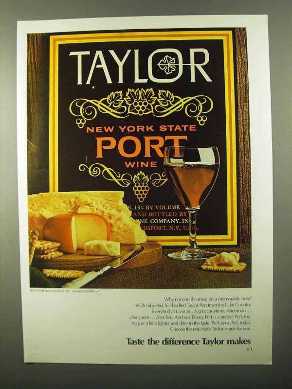 1971 Taylor Port Ad - Taste The Difference Taylor Makes - £14.48 GBP