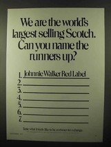 1971 Johnnie Walker Red Label Scotch Ad - Runners Up - £14.76 GBP