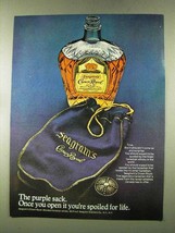 1973 Seagram&#39;s Crown Royal Ad - The Purple Sack - $18.49