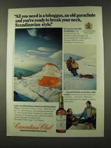1973 Canadian Club Whisky Ad - Para-Tobagganing - £14.78 GBP
