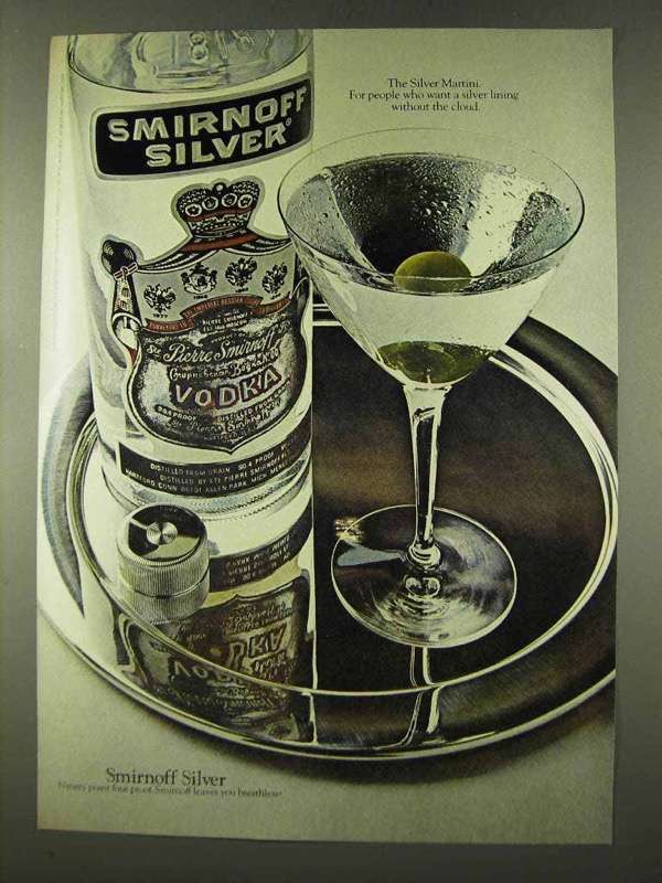 Primary image for 1973 Smirnoff Silver Vodka Ad - Silver Lining