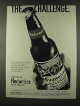 1973 Budweiser Beer Ad - The Challenge - $18.49
