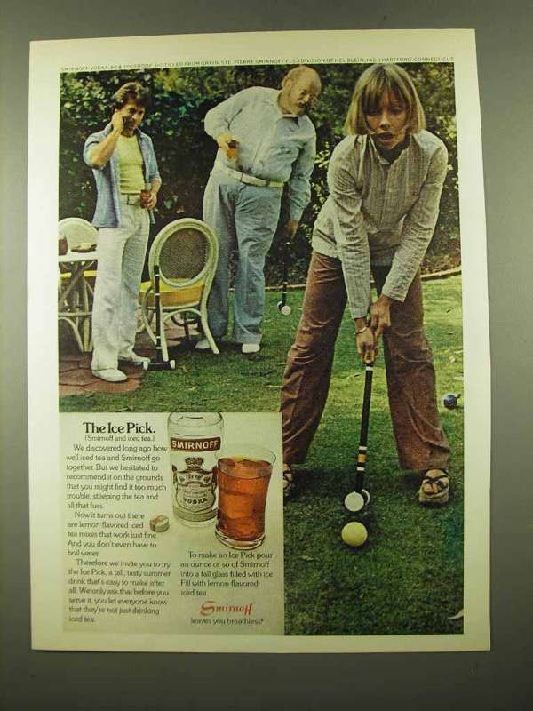 Primary image for 1975 Smirnoff Vodka Ad - The Ice Pick