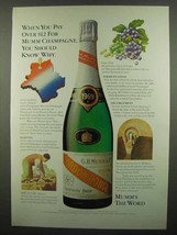 1974 Mumm Champagne Ad - When You Pay Over $12 - £13.88 GBP