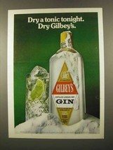 1975 Gilbey&#39;s Gin Ad - Dry a Tonic Tonight - £14.61 GBP