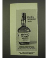 1975 Maker&#39;s Mark Whisky Ad - Tastes Expensive - £14.61 GBP