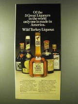 1979 Wild Turkey Liqueur Ad - Of The 5 Great Liqueurs - £14.87 GBP