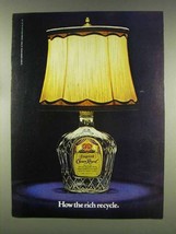 1977 Seagram's Crown Royal Ad - How the Rich Recycle - £14.53 GBP