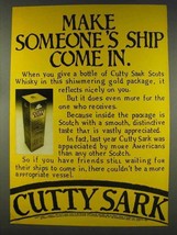 1977 Cutty Sark Scotch Ad - Someone's Ship Come In - £14.54 GBP