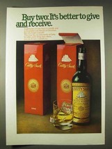 1976 Cutty Sark Scotch Ad - Better To Give and Receive - £14.54 GBP